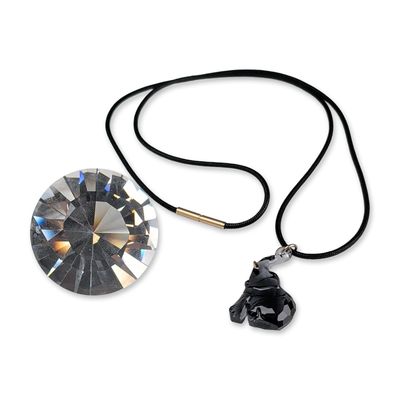 Two Swarovski Crystal Society Elephant Necklace and Chaton Facet
