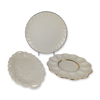 3pc Lenox Cream Colored Porcelain Serving Pieces