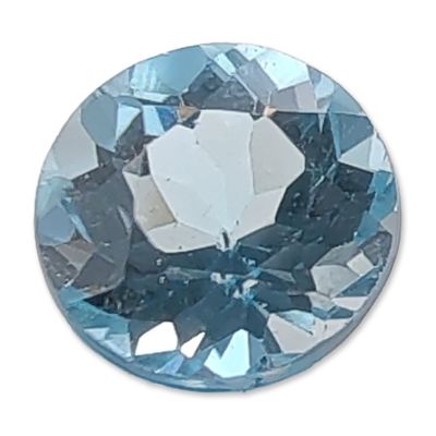 Round Faceted Light Blue Topaz Gemstone