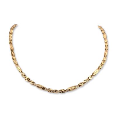 14K Yellow Gold Fancy Link Necklace