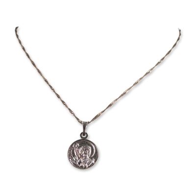 Italian Sterling Silver Saint Benedict Medal Necklace