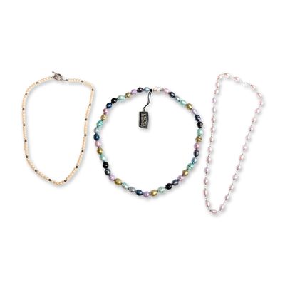 3pc Sterling Silver and Pearl Necklaces
