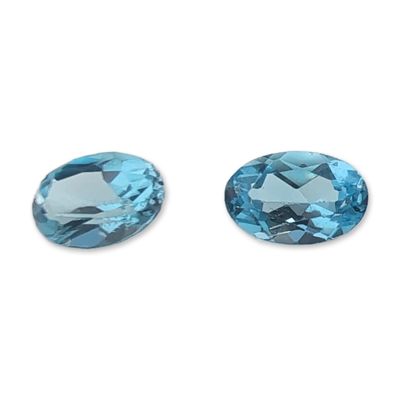 Pair of Oval Light Blue Topaz Gemstones