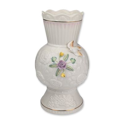 Belleek Ireland Parian Porcelain 150th Anniversary Songbird Vase