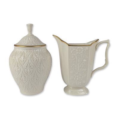 2pc Lenox Cream Colored Porcelain Tableware