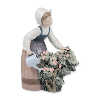 Lladro Porcelain Figurine, Girl Watering 01001354