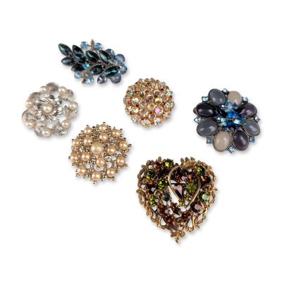 6pc Vintage Costume Brooches