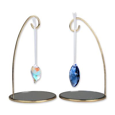 4pc Swarovski SCS 2014 & 2015 Event Piece Ornaments- Hyacinth Macaws and Peacock Feather