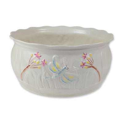 Belleek Irish Parian Porcelain Dragonfly Bowl
