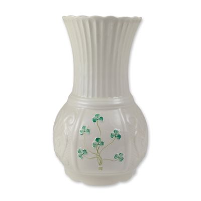 Irish Belleek Millennium 2000 Parian Shamrock Vase