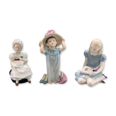 3pc Royal Doulton Figurines, Alice, Kathy, Make Believe