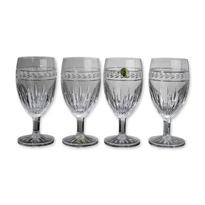 Set of Four Waterford Crystal Iced Tea Glasses, Laurel Pattern