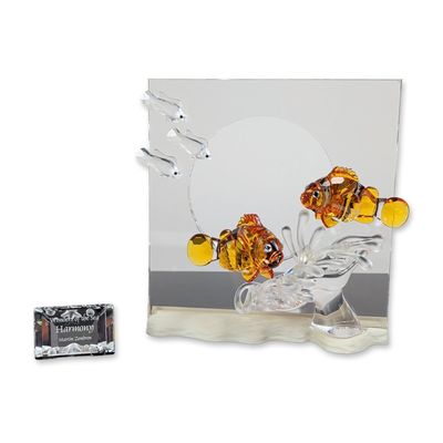 2pc Swarovski Wonders of the Sea Harmony Crystal Figurine with Title Plaque
