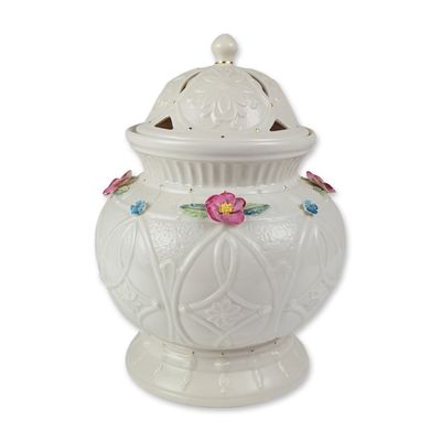 Belleek Rose Isle Parian Porcelain Covered Vase