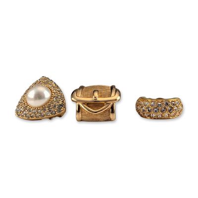 3pc Christian Dior and Swarovski Earrings