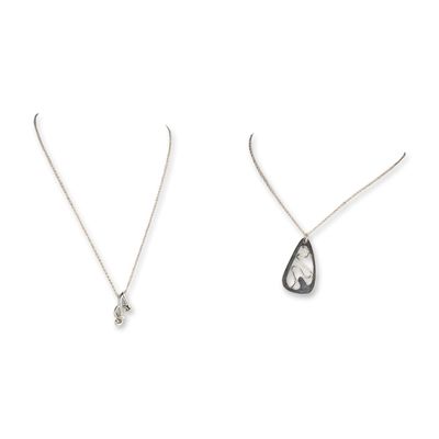 2pc Sterling Silver Pendant Necklaces