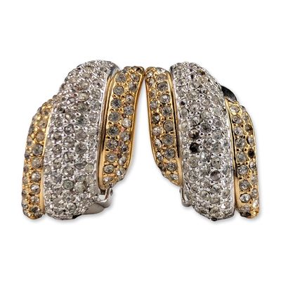 Pair of Christian Dior Two-Tone Clip Earrings