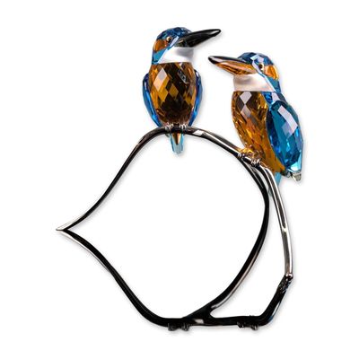 Swarovski Crystal Paradise Collection Kingfishers Figurine