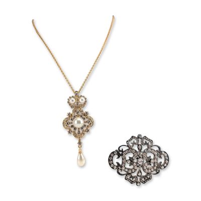2pc Camrose & Kross Jacqueline Kennedy Collection Jewelry Grouping