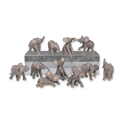 11pc Lenox Bisque Porcelain Elephant Figurines