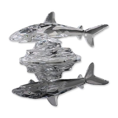 Swarovski Silver Crystal Baby Shark Figurine