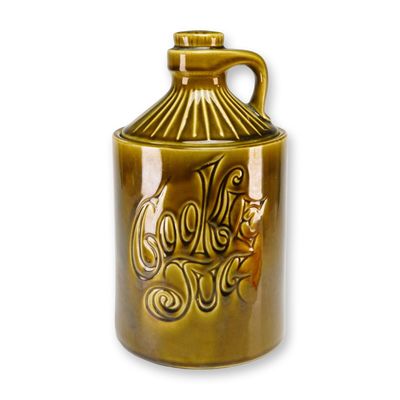 McCoy Pottery Olive Green Moonshine Jug Cookie Jar