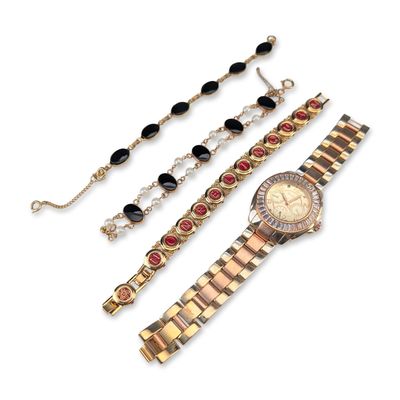 4pc Fashion Bracelets and Watch Jewelry Collection