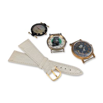 4pc Vintage Character and Fashion Watch Heads and Strap