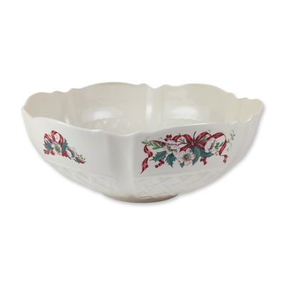 Belleek Winter Rose Parian Centerpiece Bowl