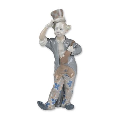 Lladro Glazed Porcelain Figurine, Clown with Violin 01001126