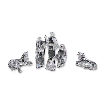 7pc Swarovski Faceted Crystal Nativity Scene Set