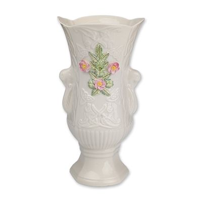 Belleek Irish Parian Porcelain Celtic Rose Vase