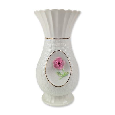 Belleek Ireland Parian Rose Vase