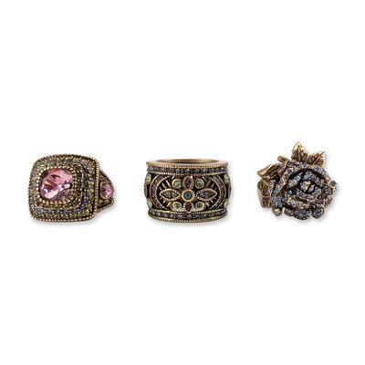 3pc Heidi Daus Crystal Cocktail Rings