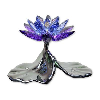 Swarovski Paradise Blue Violet Waterlily Crystal Figurine