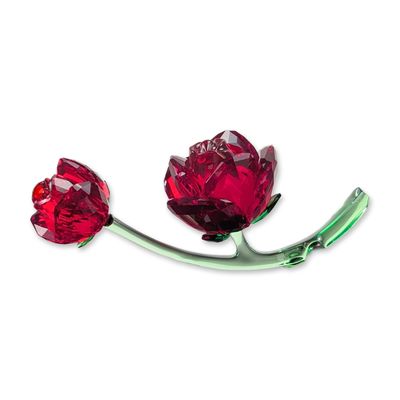 Swarovski Red Rose Paradise Flowers Crystal Figurine