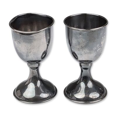 Pair of Sterling Silver Cordial Goblets
