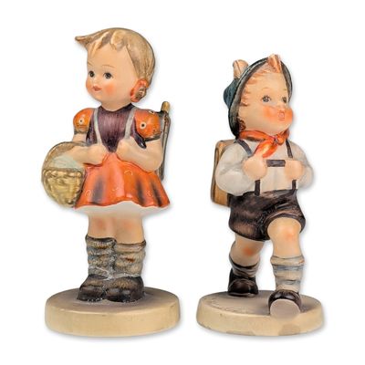 Two Goebel Hummel Ceramic Figurines, School Boy and School Girl