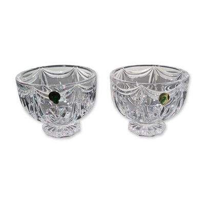 Two Waterford Crystal Variety Pedestal Bowls