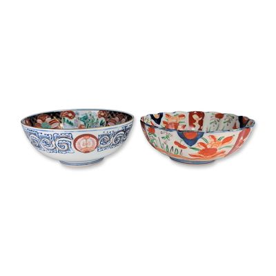 Sale Photo Thumbnail #292: 2pc Japanese Kinrande & Imari Porcelain Bowls