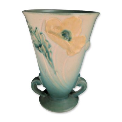 Sale Photo Thumbnail #286: Roseville Pottery Poppy Green Trumpet Vase