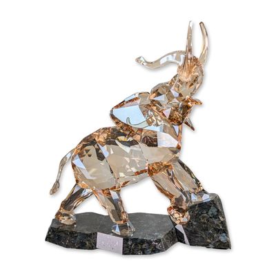 Sale Photo Thumbnail #242: Swarovski Soulmates Light Sand Crystal Elephant Sculpture