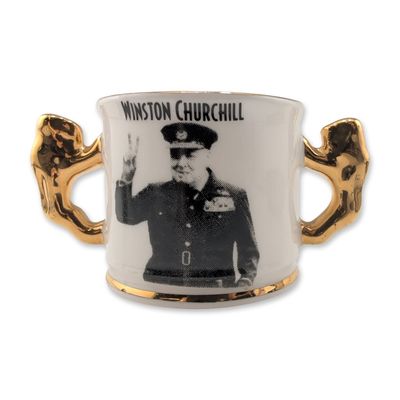 Sale Photo Thumbnail #91: Royal Doulton Porcelain Winston Churchill Miniature Loving Cup