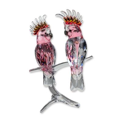 Sale Photo Thumbnail #25: Swarovski Crystal Pink Cockatoos Figurine