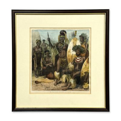 Sale Photo Thumbnail #331: Hand-Colored Engraving, The War in the Trans-Vaal: Zulu Kaffirs