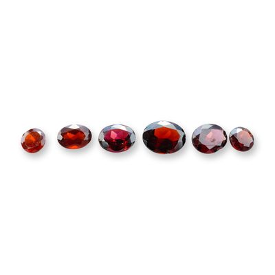 Sale Photo Thumbnail #182: 6pc Red Garnet Gemstones in Vatious Shapes and Sizes