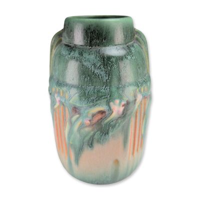 Sale Photo Thumbnail #89: Style of Roseville Pottery Art Nouveau Glaze Ceramic Vase