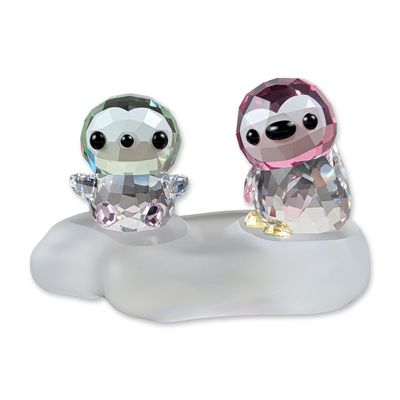 Sale Photo Thumbnail #429: 3pc Swarovski SCS Crystal Penguin Figurines with Base