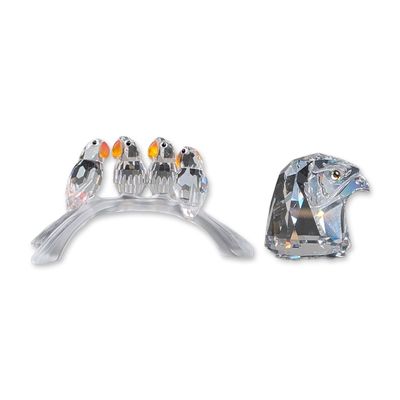 Sale Photo Thumbnail #216: 2pc Swarovski Silver Crystal Bird Figurines