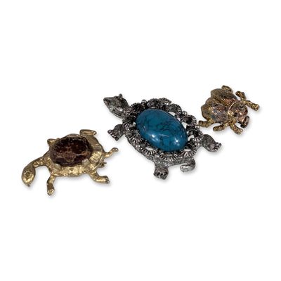 Sale Photo Thumbnail #168: Trio of Turtle and Beetle Brooches